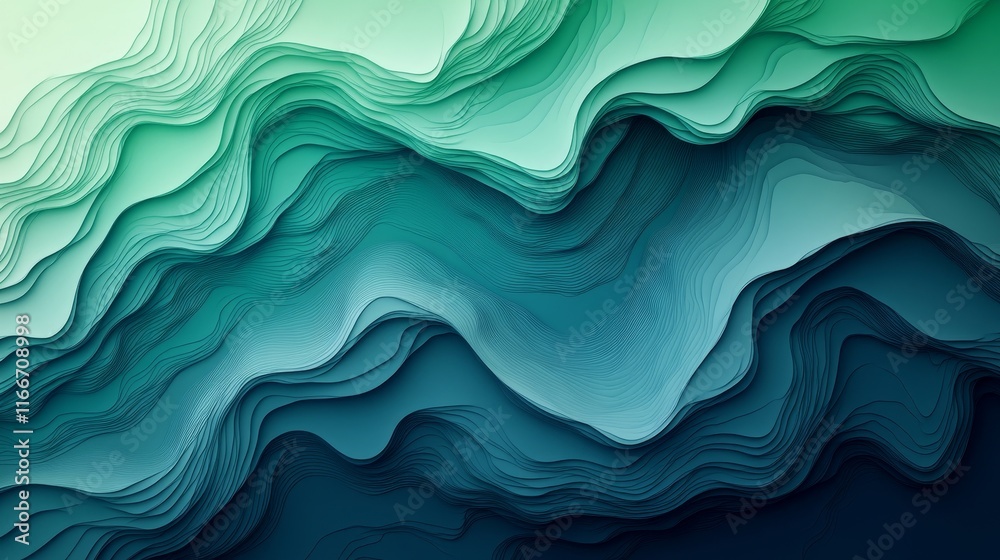 Fototapeta premium Abstract turquoise olive gradient background, subtle highlights texture, mobile wallpaper, vibrant colors, Generative AI