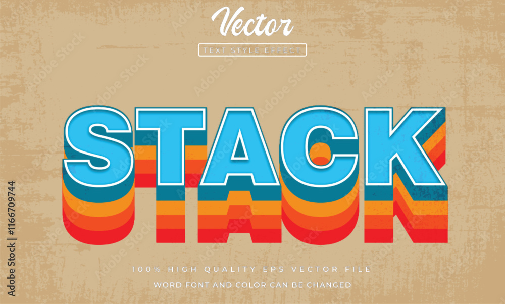 Fototapeta premium Stacked colorful Shadow Style text effect editable