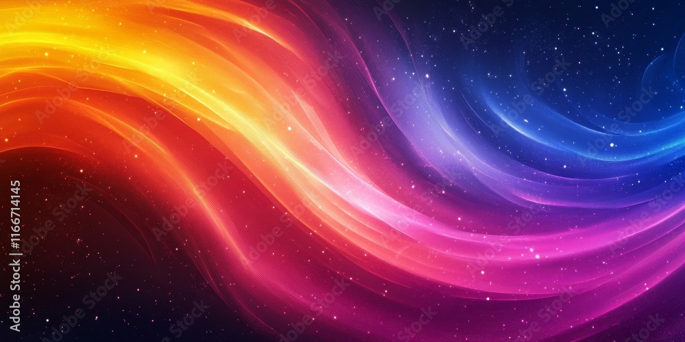 Abstract rainbow shades gradient background, neon swirls texture, web banner, copy space available, Generative AI Abstract rainbow shades gradient background, neon swirls texture, web banner, copy space available, Generative AI