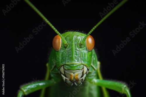 Close-up of green grasshopper