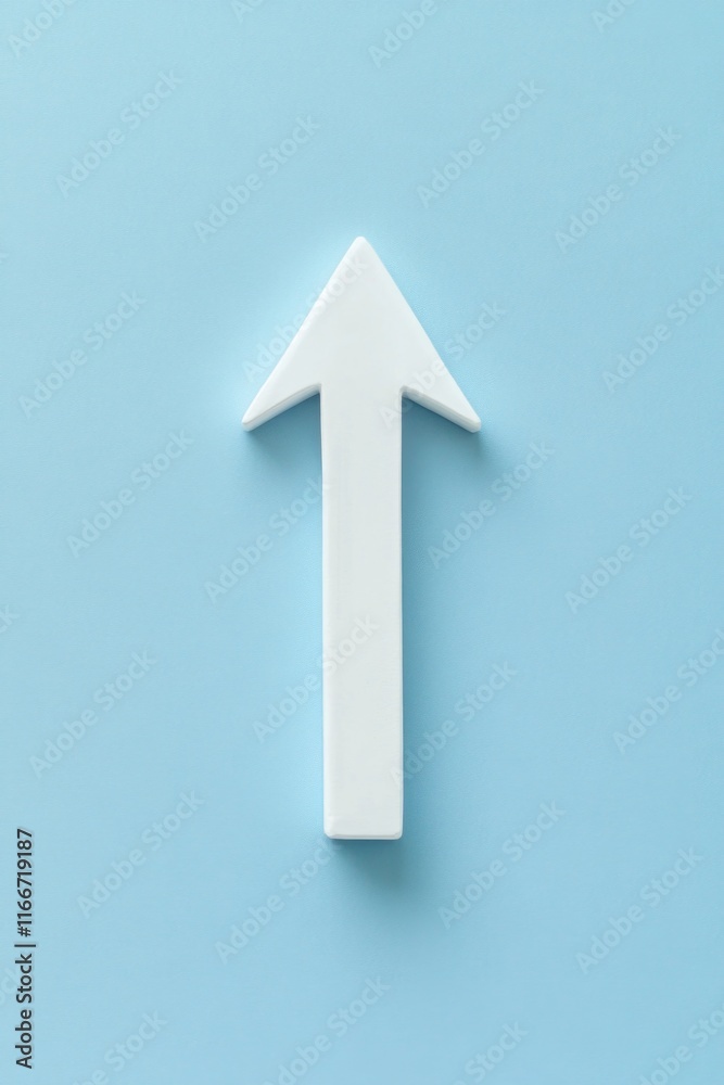 White arrow on blue background White arrow on blue background