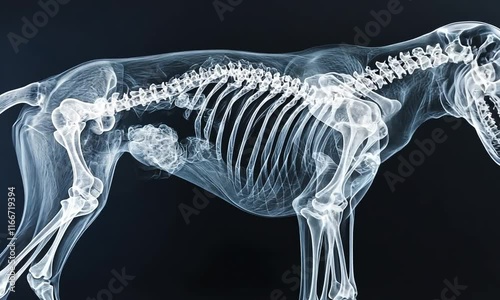 Canine Skeletal Structure: A Detailed X-ray Visualization photo