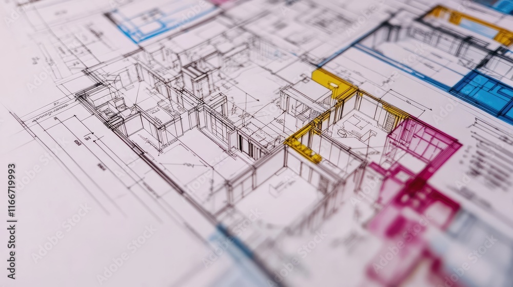 Architectural design and renovation plans with color palettes Architectural design and renovation plans with color palettes