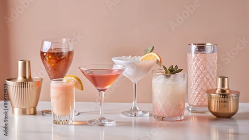 Elegant Pink Cocktails: A Luxurious Drink Collection                                                