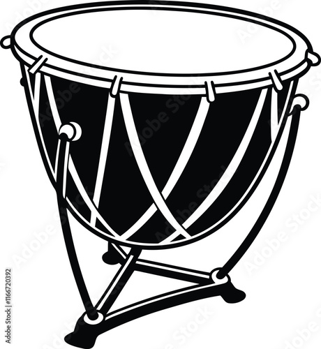 Drums silhouette vector illustration, Drums vector, Drums line art vector