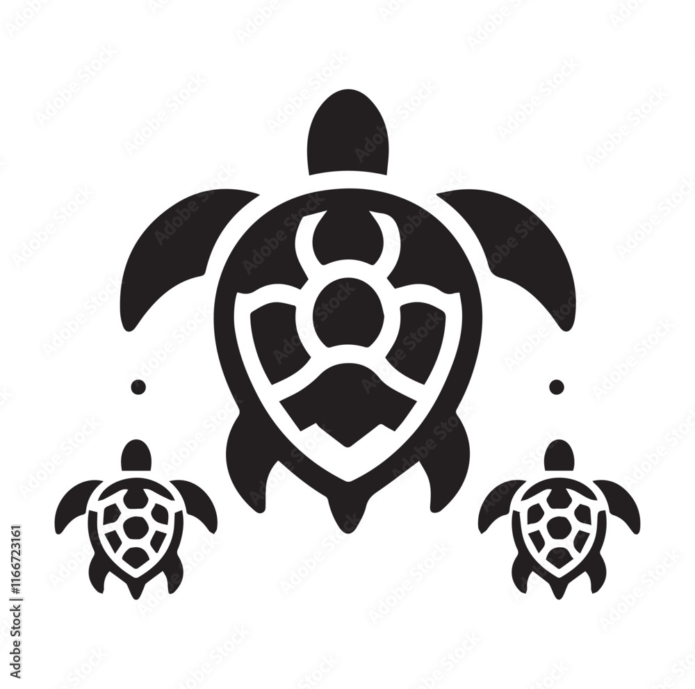 Obraz premium Sea turtle vector silhouette illustration SH