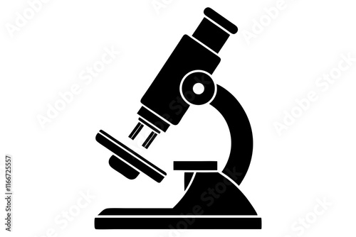 microscope silhouette vector illustration white background