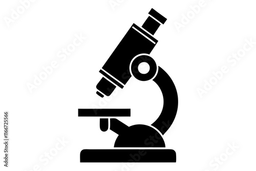 microscope silhouette vector illustration white background