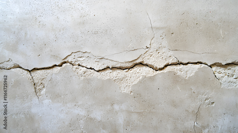Obraz premium Cracked concrete wall with natural imperfections and texture, showcasing weathered appearance. subtle details evoke sense of age and resilience