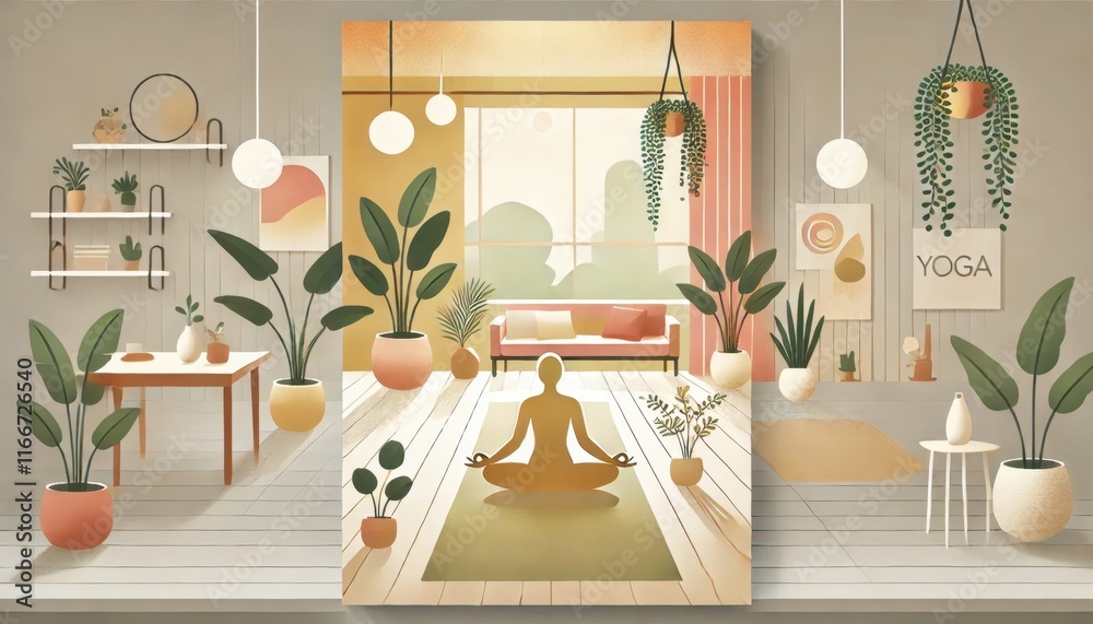 custom made wallpaper toronto digitalA peaceful and serene poster featuring mindfulness practice and mental health, generated with AI