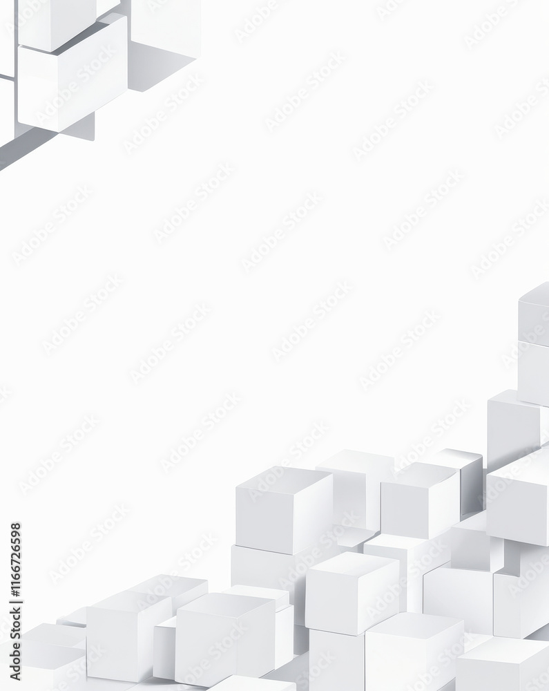 Obraz premium Contemporary Arrangement of White Cubes