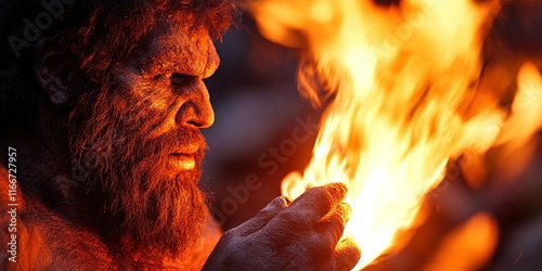 caveman discovering fire 