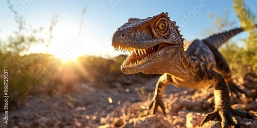 professional photo of allosaurus in nature  #1166729537