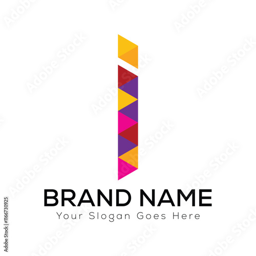 Colorful Geometric Letter I Logo Design with Modern and Unique Patterns for Branding

 photo