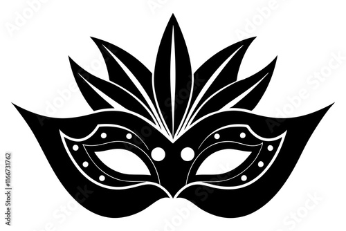 carnival mask silhouette Vector  