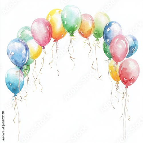 Boho Balloon Arch for Celebrations in Watercolor Style