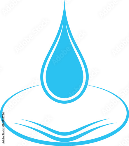 Elegant single Blue Water Raindrop vector Icon