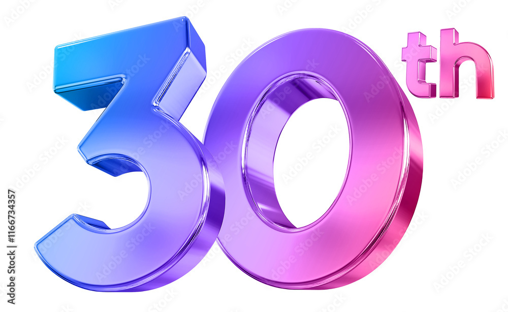 30 Year Anniversary Gradient Number 30 Year Anniversary Gradient Number