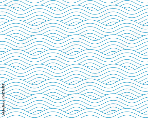 Seamless pattern with blue waves