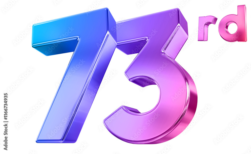 73 Year Anniversary Gradient Number 73 Year Anniversary Gradient Number