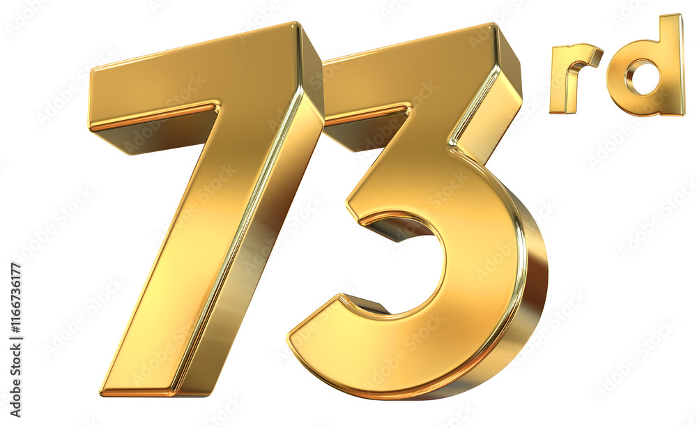 73 Year Anniversary Gold Number 73 Year Anniversary Gold Number
