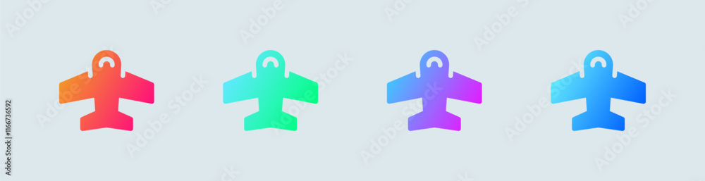 Aviation solid icon in gradient colors. Airplane signs vector illustration. Aviation solid icon in gradient colors. Airplane signs vector illustration.