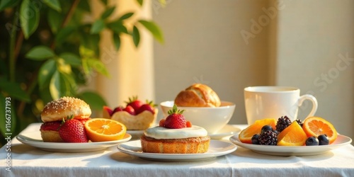 Wallpaper Mural Delightful Morning Treats  Sweet Berries, Citrus, and Baked Goods on a Sunlit Table Torontodigital.ca