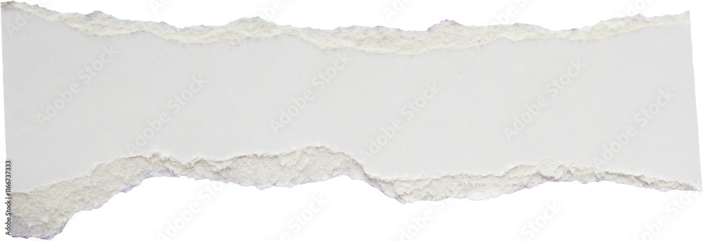 White ripped paper torn edges strips isolated on white background White ripped paper torn edges strips isolated on white background
