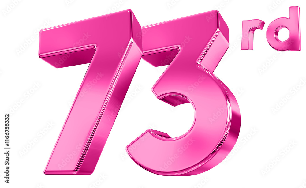 73 Year Anniversary Pink Number 73 Year Anniversary Pink Number