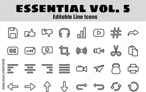 Essential outline icon set vol. 5