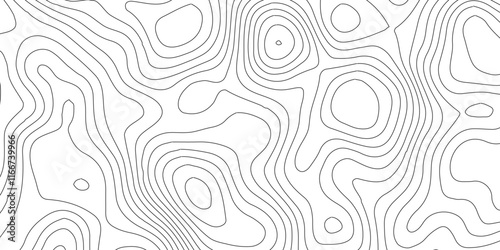 Abstract Blank Detailed Topographic Contour Map Subtle White Vector Background, Topography map art curve drawing. geographic contour map paper texture,paper texture Imitation of a geographical map sha