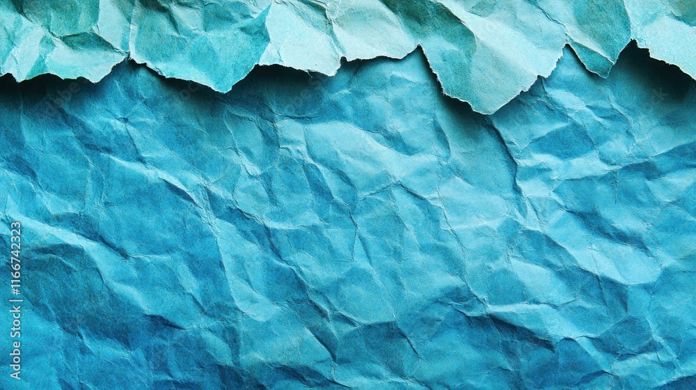 Fototapeta premium Crumpled blue paper texture background. (3)