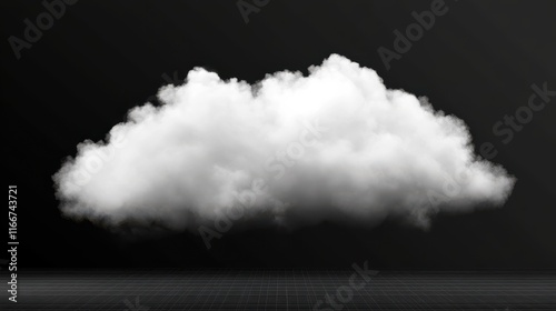 White soft cloud isolated on transparent background photo