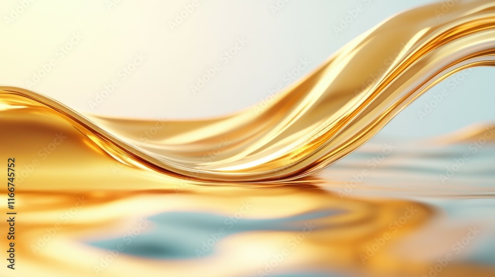 Obraz premium A gold wave is reflected in the water