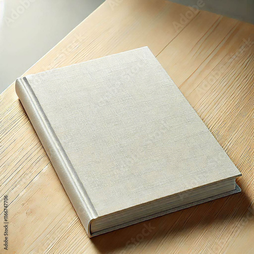 Professional Mockup of Blank Paperback Book on Wooden Shelf.