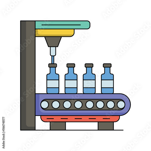 Bottling color line icon with white background vector stock illustration