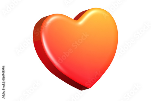 red heart isolated on white background. Suitable for Valentine's day, Mother's day, Women's day, sticker, greeting card.