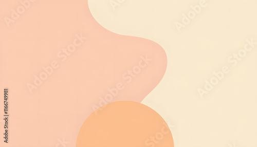 Wallpaper Mural Simple abstract shapes in soft peach and cream colors creating a minimalist background, copy space Torontodigital.ca