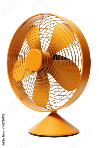 PNG An aluminum yellow fan white background technology chandelier.
