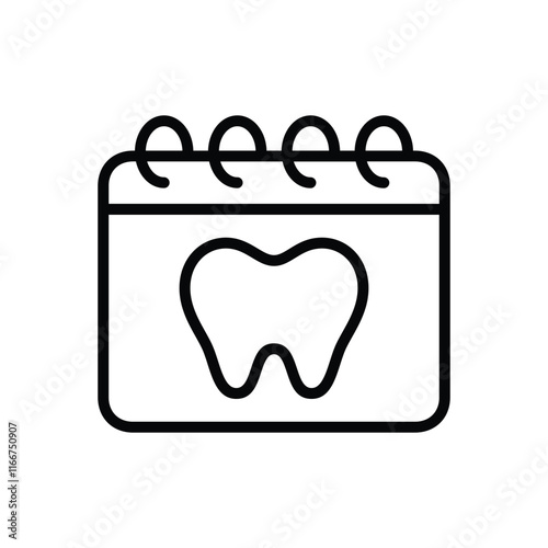 dental check up schedule icon line vector design with trendy style