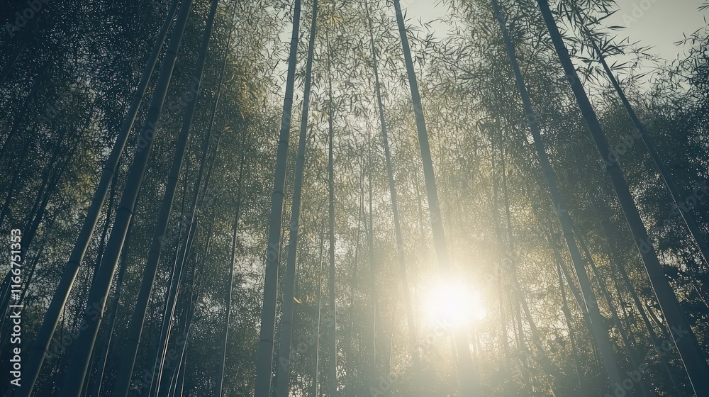 Sunlit Bamboo Forest: A Tranquil Scene Sunlit Bamboo Forest: A Tranquil Scene