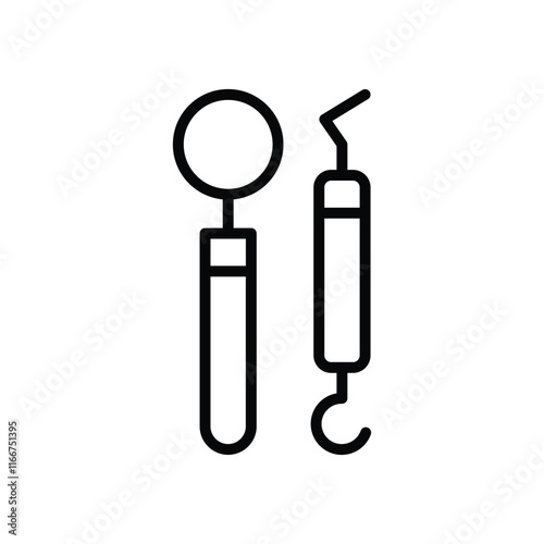 Dentist tools icon vector line design template with trendy style