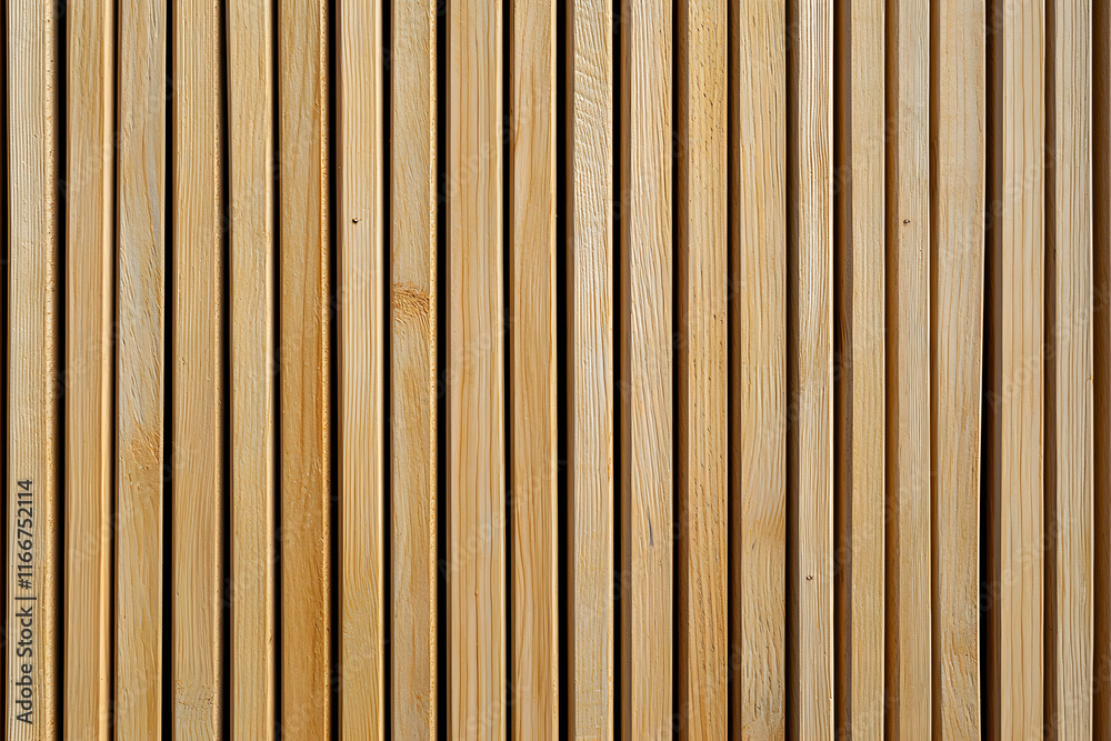 Pale wood slats arranged vertically create warm, natural texture. This Muji inspired wall design adds minimalist touch to any space, evoking sense of calm and simplicity Pale wood slats arranged vertically create warm, natural texture. This Muji inspired wall design adds minimalist touch to any space, evoking sense of calm and simplicity