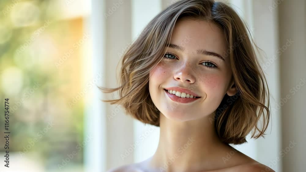 close up face portrait of young pretty freckle woman with clean clear skin, skincare and well-being concept close up face portrait of young pretty freckle woman with clean clear skin, skincare and well-being concept