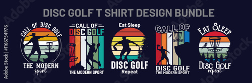 
disc golf t-shirt design bundle, retro vintage golf,