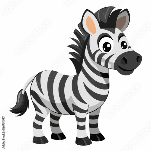 Zebra Vector Illustration – Striking Black and White Stripe Design