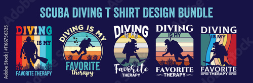 Best retro vintage scuba diving t shirt design bundle, vector, illustration,