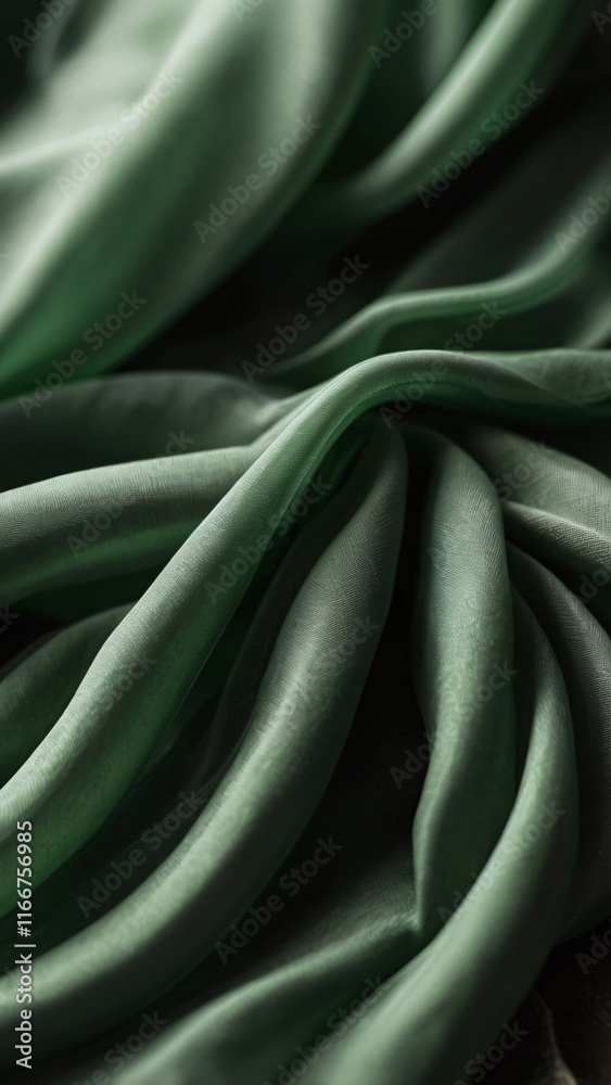 Obraz premium Luxe Sage Green Satin Silk Fabric for Tailoring Wedding Dresses Formal Attire and Luxury Room Furnishings