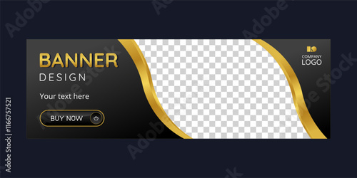 Golden and dark banner design.