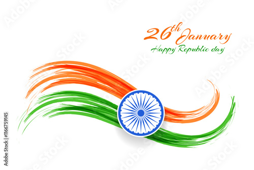 Happy indian republic day 26 january creative flag background